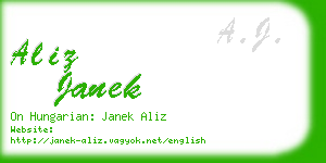 aliz janek business card